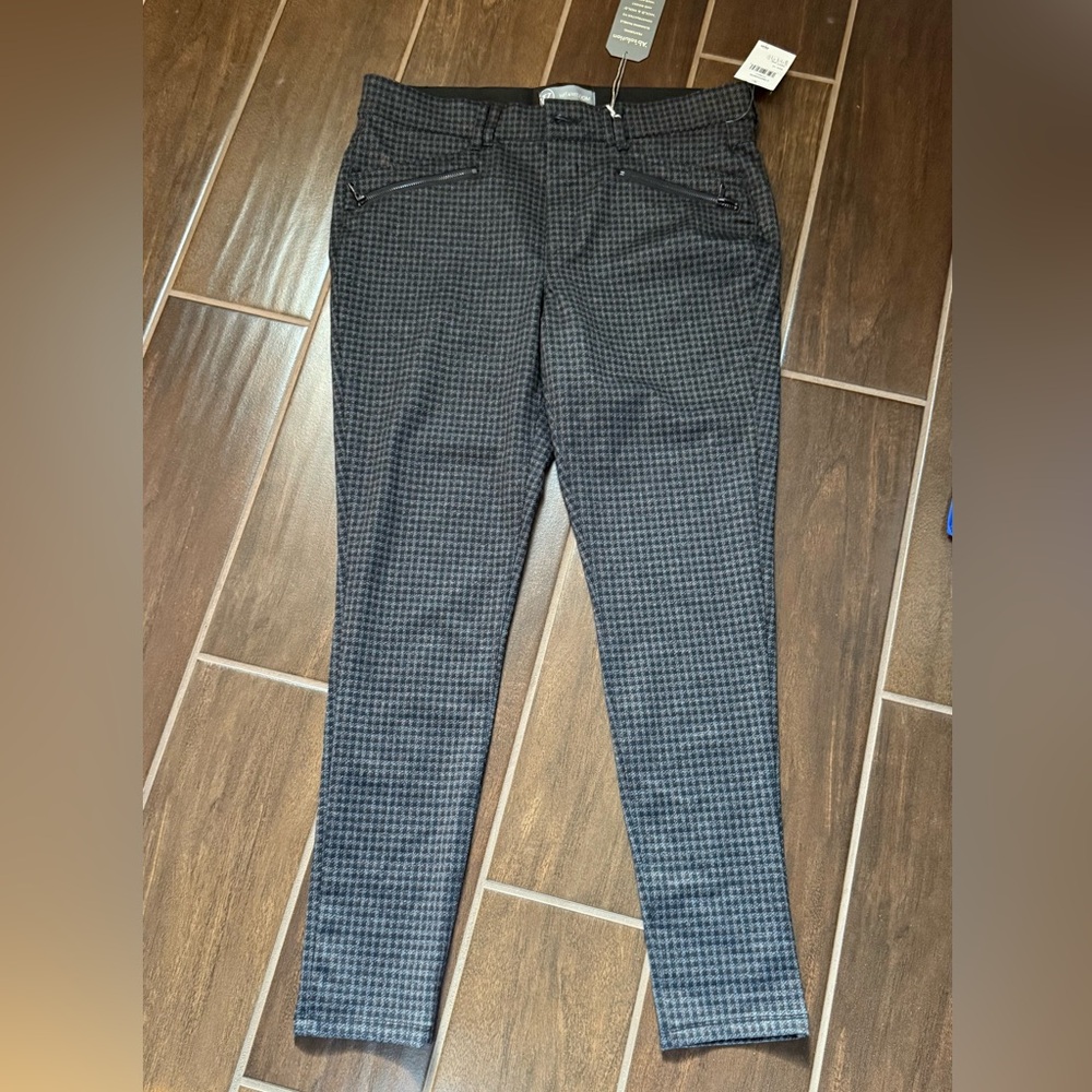 Wit & Wisdom Black and Gray Patterned Skinny Stretchy Jeggings Pants Size 12